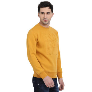 t-base Yellow Graphic Round Neck Sweatshirt