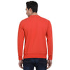 t-base Orange Printed Graphic Round Neck Sweatshirt