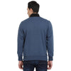 t-base Blue Solid Mock Collar Sweatshirt