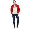t-base Red Solid Mock Collar Sweatshirt