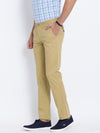 t-base men's Brown Solid Cotton Chino Pant