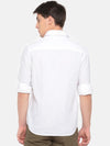 t-base White Solid Cotton Linen Casual Shirt