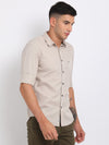 t-base Sand Solid Cotton Casual Shirt