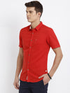 t-base Rust Solid Cotton Casual Shirt
