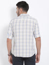 t-base Beige Checkered Cotton Casual Shirt