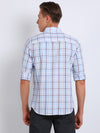 t-base Light Blue Solid Cotton Casual Shirt