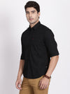 t-base Black Oxford Solid Cotton Casual Shirt