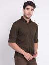 t-base Olive Dobby Cotton Stretch Casual Shirt