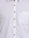 t-base White Giza Twill Cotton Casual Shirt