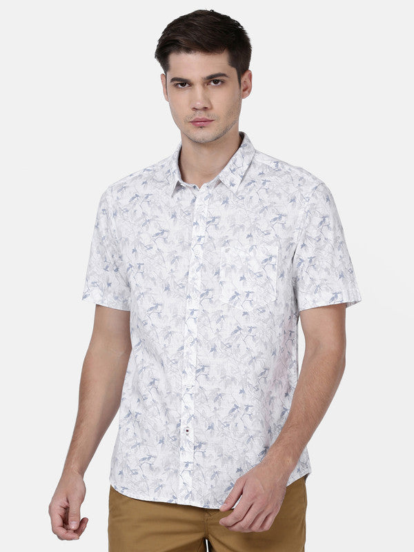 t-base Airblue Cotton Printed Shirt