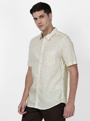 t-base Brazilian Sand Cotton Linen Printed Shirt