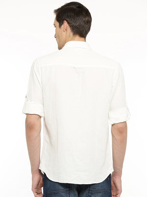 Cotton linen solid shirt - tbase