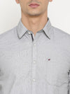 t-base Grey Solid Cotton Casual Shirt