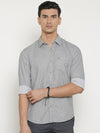 t-base Grey Solid Cotton Casual Shirt