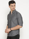 t-base Black Solid Cotton Casual Shirt