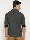 t-base Black Printed Cotton Casual Shirt