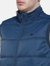 t-base Blue Sleeveless Padded Jacket