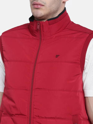 t-base Red Sleeveless Padded Jacket