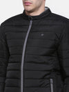 t-base Black Solid Quilted Jacket