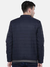 t-base Navy Blue Solid Quilted Jacket