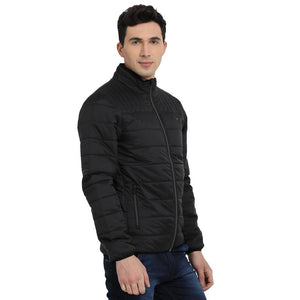t-base black solid padded jacket