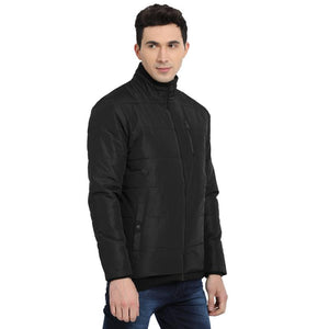 t-base black printed padded jacket