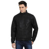 t-base black faux leather bomber jacket
