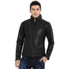 t-base black faux leather biker jacket