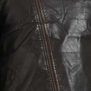 t-base chocolate brown faux leather biker jacket