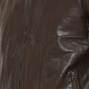 t-base brown faux leather biker jacket
