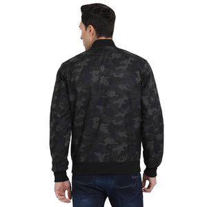 t-base grey camo print bomber jacket