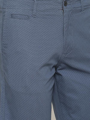 t-base Men's Blue Cotton Printed Chino Short
