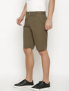 t-base Men's Olive Cotton Solid Chino Short