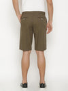 t-base Men's Olive Cotton Solid Chino Short