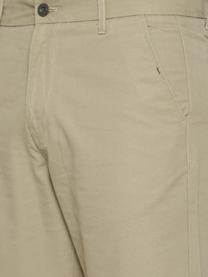 t-base Men's Khaki Cotton Solid Chino Short