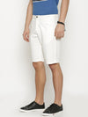 t-base Men's Off White Cotton Solid Chino Short