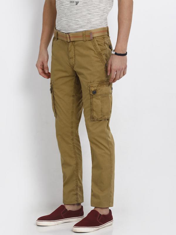 Slim Fit Brown Cargo Pants