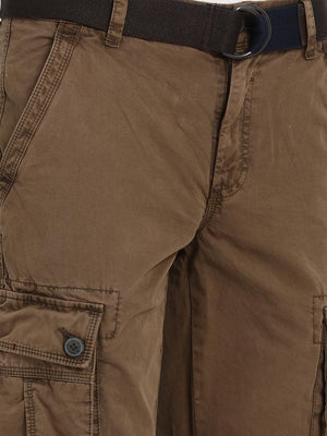 t-base men's brown regular fit cargo pants