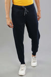 t-base Navy Blazer Solid Fleece Track Pant With Rib