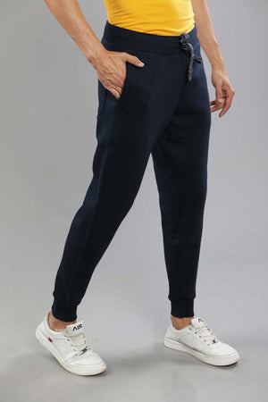 t-base Navy Blazer Solid Fleece Track Pant With Rib