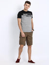 t-base Brown Cotton Solid Cargo Shorts