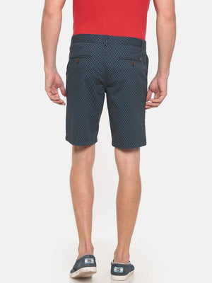 t-base navy printed chino shorts