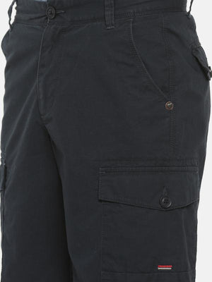 t-base navy solid cargo shorts