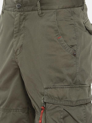 t-base green solid cargo shorts