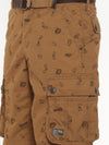 t-base brown printed cargo shorts
