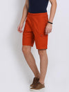 t-base red cotton solid lounge shorts