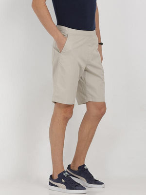 t-base grey cotton solid lounge shorts