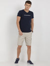 t-base grey cotton solid lounge shorts