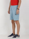 t-base blue cotton solid lounge shorts