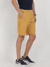 t-base yellow cotton solid lounge shorts